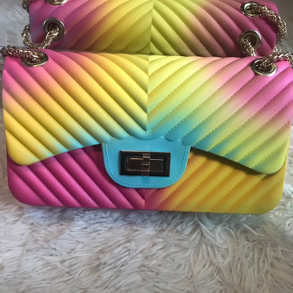 Dark pink Medium diamond jelly purse💕